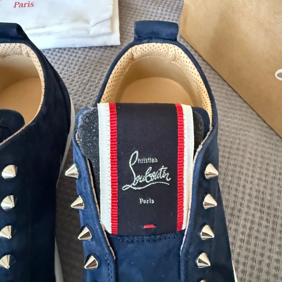 CHRISTIAN LOUBOUTIN 3210169 Blue Suede Pique‎ A Vontade Sneakers, 41.5, 42 main image 4